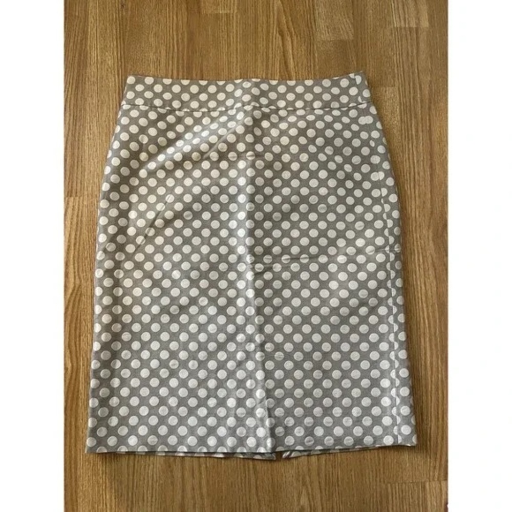 Polka Dot Pencil Skirt - Gray and White